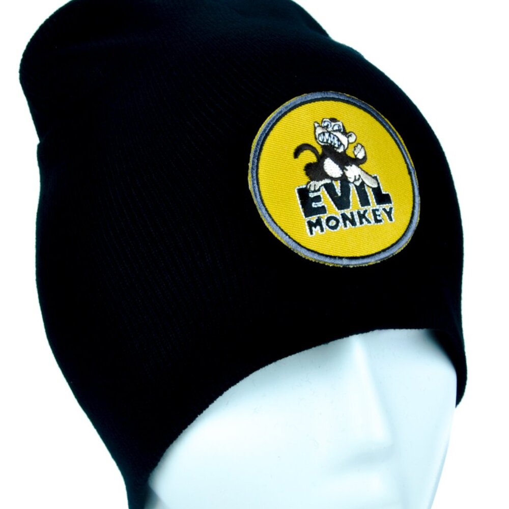 Evil Monkey Black & Yellow Beanie Knit Cap Hat Angry Mean Family Guy Cartoon Tv View 2